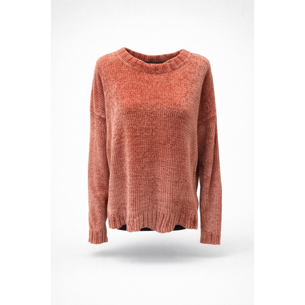 🍁Aerie Women Terracotta Orange Chenille Knit Crewneck Oversized Sweater Small